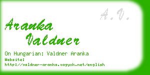 aranka valdner business card